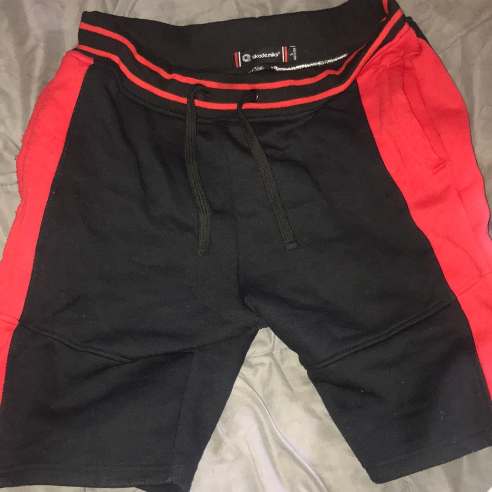 Red and black shorts